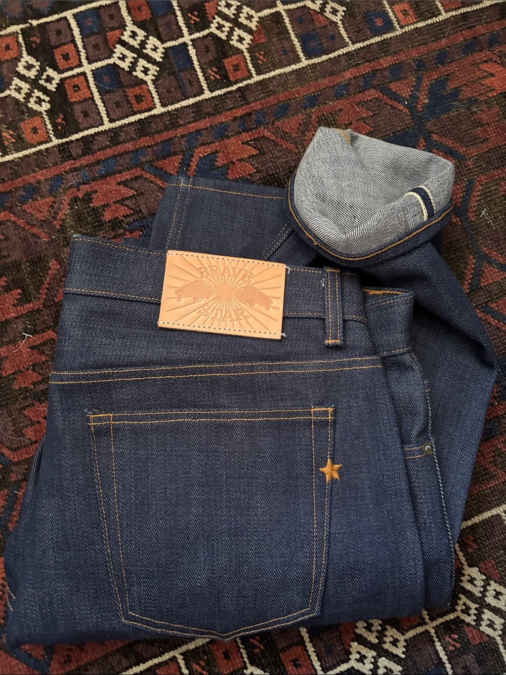 Never worn Brave Star Slim Straight Jeans with selvage. Size 40. Beauties!